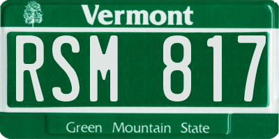 VT license plate RSM817