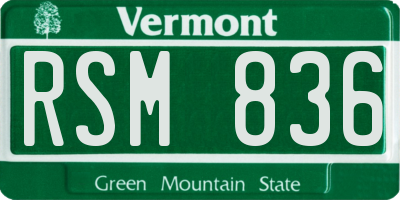 VT license plate RSM836
