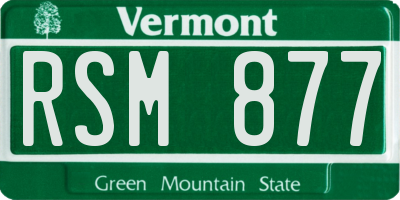 VT license plate RSM877