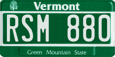 VT license plate RSM880