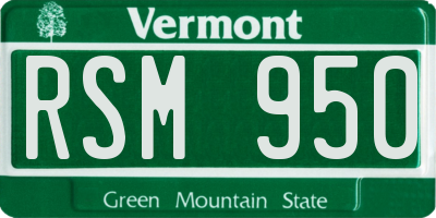 VT license plate RSM950