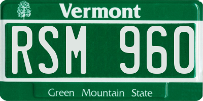VT license plate RSM960