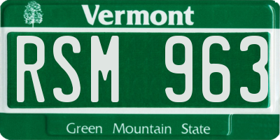 VT license plate RSM963