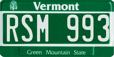 VT license plate RSM993