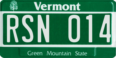 VT license plate RSN014
