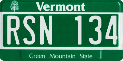 VT license plate RSN134