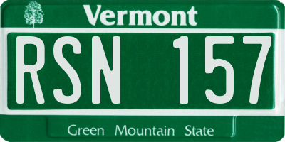 VT license plate RSN157