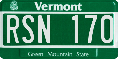 VT license plate RSN170