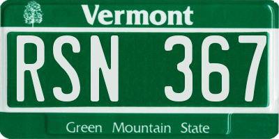 VT license plate RSN367