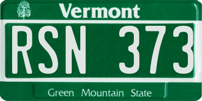 VT license plate RSN373