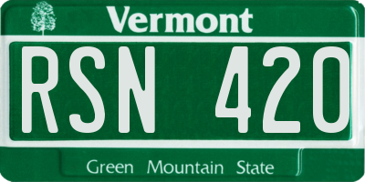 VT license plate RSN420