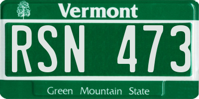 VT license plate RSN473