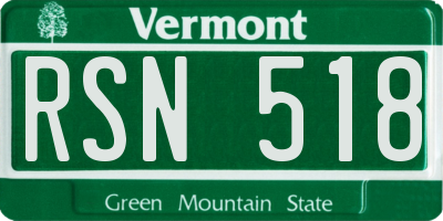 VT license plate RSN518