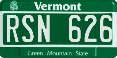 VT license plate RSN626