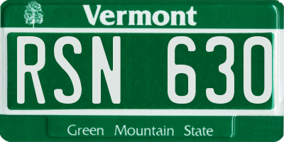 VT license plate RSN630