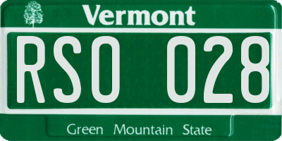 VT license plate RSO028