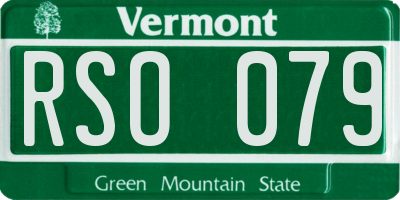 VT license plate RSO079