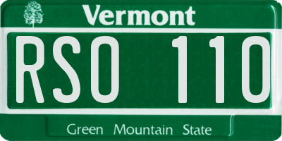 VT license plate RSO110