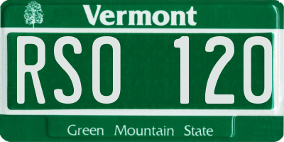 VT license plate RSO120