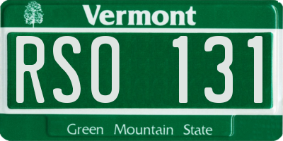VT license plate RSO131
