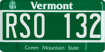 VT license plate RSO132