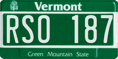 VT license plate RSO187
