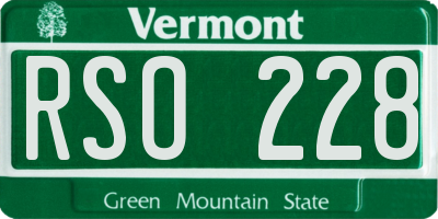 VT license plate RSO228