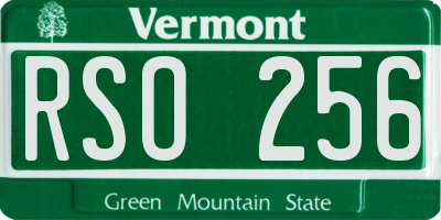VT license plate RSO256