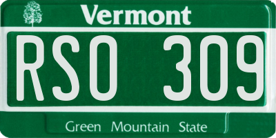 VT license plate RSO309