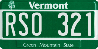 VT license plate RSO321