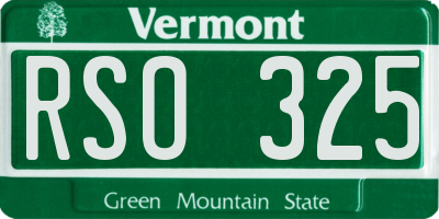 VT license plate RSO325