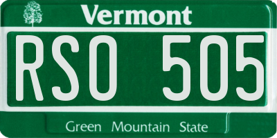 VT license plate RSO505
