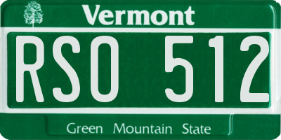 VT license plate RSO512