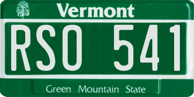 VT license plate RSO541