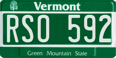 VT license plate RSO592