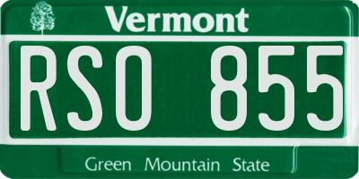 VT license plate RSO855