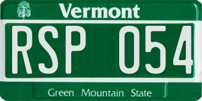 VT license plate RSP054