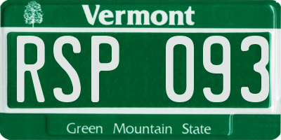 VT license plate RSP093