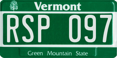 VT license plate RSP097