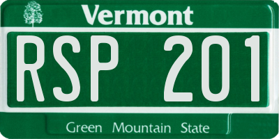VT license plate RSP201