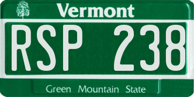 VT license plate RSP238