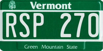 VT license plate RSP270