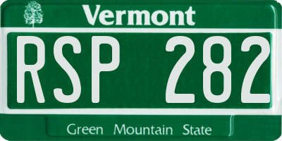 VT license plate RSP282