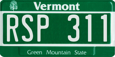 VT license plate RSP311