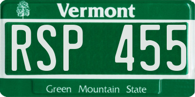 VT license plate RSP455