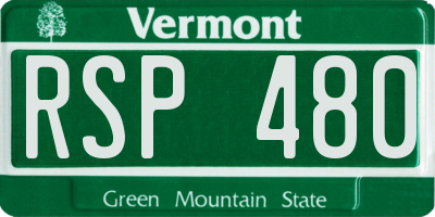 VT license plate RSP480