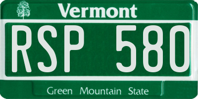 VT license plate RSP580