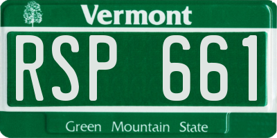 VT license plate RSP661