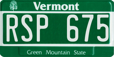 VT license plate RSP675