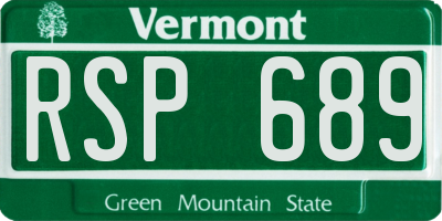 VT license plate RSP689